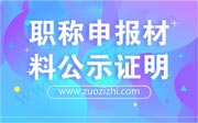 職稱申報材料公示證明（樣例），您那里有這些要求嗎？