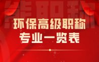 環(huán)保高級職稱專業(yè)一覽表！新專業(yè)劃分，各系列均已公布！