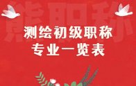 測繪初級職稱專業(yè)一覽表：一站式申報！全程輔導(dǎo)！