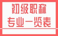 河北省新版：初級職稱專業(yè)一覽表