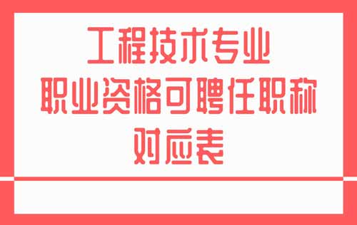 專業(yè)技術類職業(yè)資格與職稱對應表