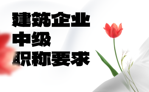 建筑企業(yè)中級職稱要求：這么多企業(yè)人才，其實都是這么辦理的！