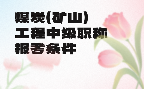 2024煤炭（礦山）工程中級工程師職稱：煤田地質勘探與測量專業(yè)職稱報考條件