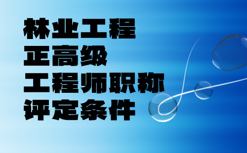 林業(yè)工程正高級工程師職稱評定